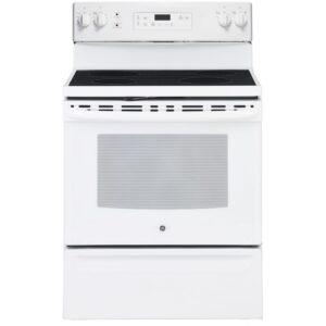 GE Electric Range 5 cu ft 30" Width Self Clean White JCB630DKWW