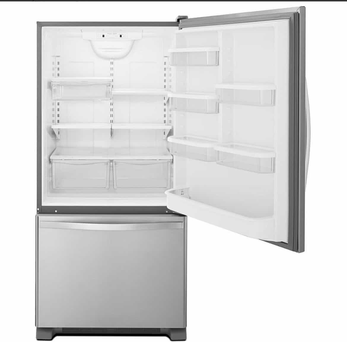 Whirlpool Bottom Freezer Refrigerator 30" Width 18.5 cu ft Stainless Steel WWRB329RFBM - Image 2