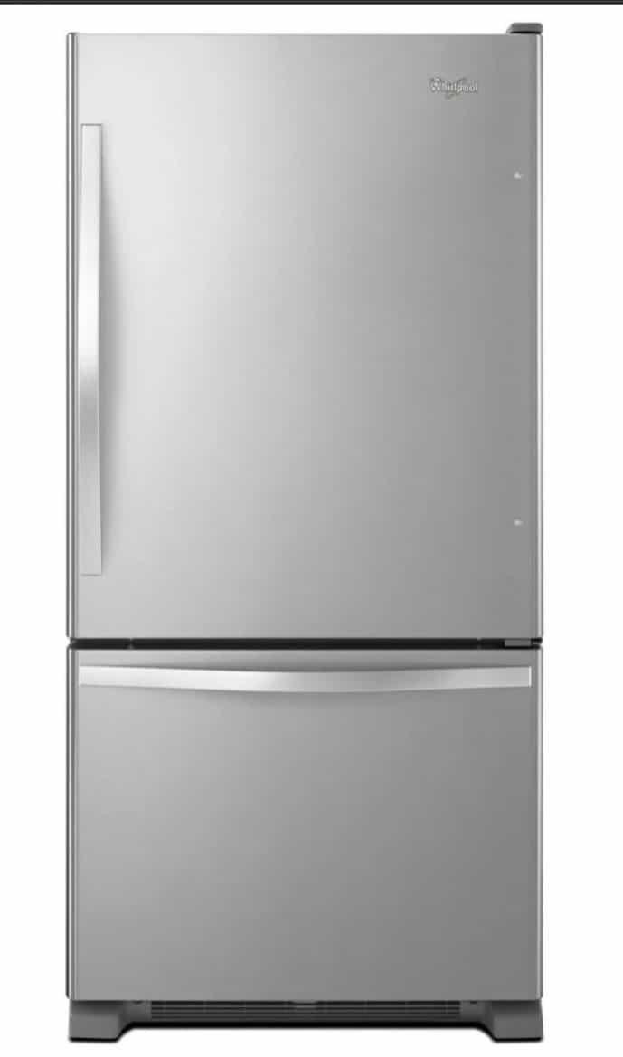 Whirlpool Bottom Freezer Refrigerator 30" Width 18.5 cu ft Stainless Steel WWRB329RFBM
