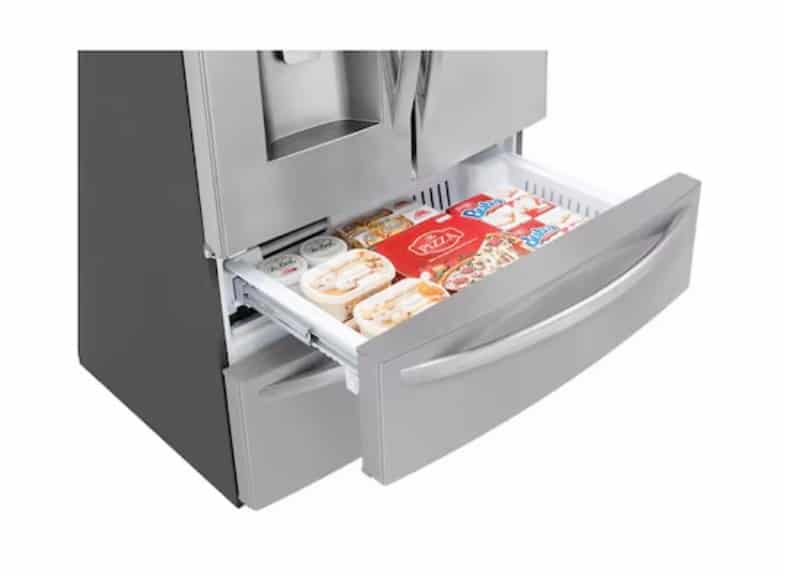 LG French Door Refrigerator 36" width 28 cu ft Water and Ice LMXS28626S - Image 3