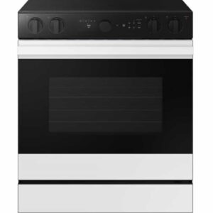 Samsung Bespoke Electric Range 6.3 cu ft 30" Width Convection, Self Clean, White Colour NSE6DB850012AC