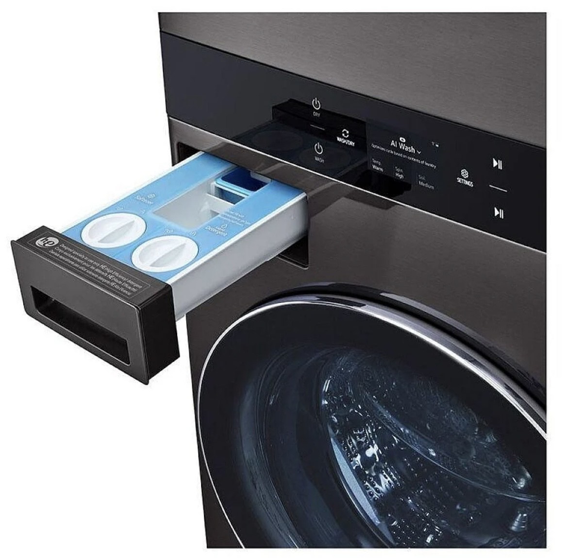 LG laundry Center Front Load Washer and Dryer , Washer 5.8 cu ft, Dryer 7.2 cu ft Black Stainless Steel WKEX300HBA - Image 5