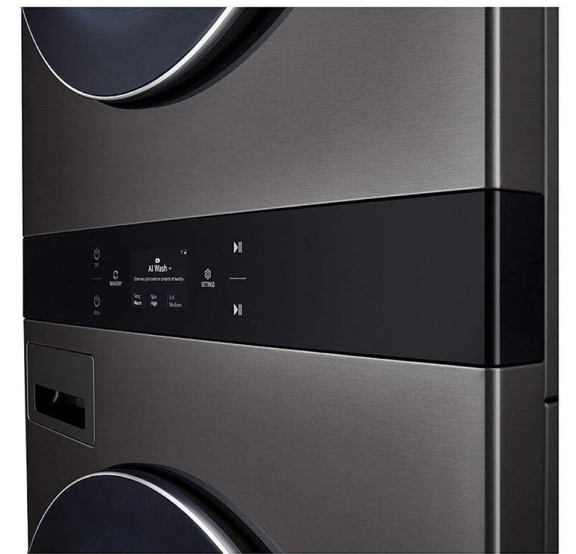 LG laundry Center Front Load Washer and Dryer , Washer 5.8 cu ft, Dryer 7.2 cu ft Black Stainless Steel WKEX300HBA - Image 4