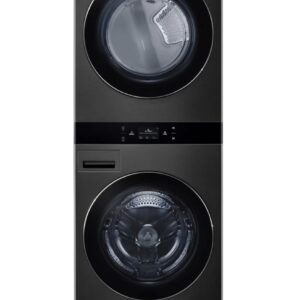 LG laundry Center Front Load Washer and Dryer , Washer 5.8 cu ft, Dryer 7.2 cu ft Black Stainless Steel WKEX300HBA