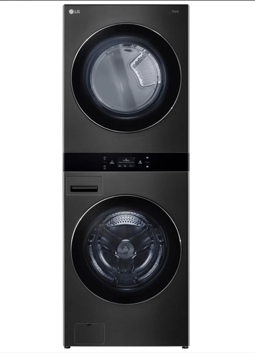 LG laundry Center Front Load Washer and Dryer , Washer 5.8 cu ft, Dryer 7.2 cu ft Black Stainless Steel WKEX300HBA