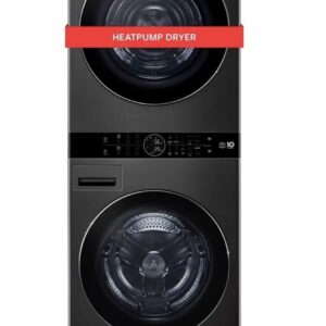 LG Laundry Center Ventless-Heat Pump, TurboWash 360 Black Stainless Steel Washtower WKHC252HBA 