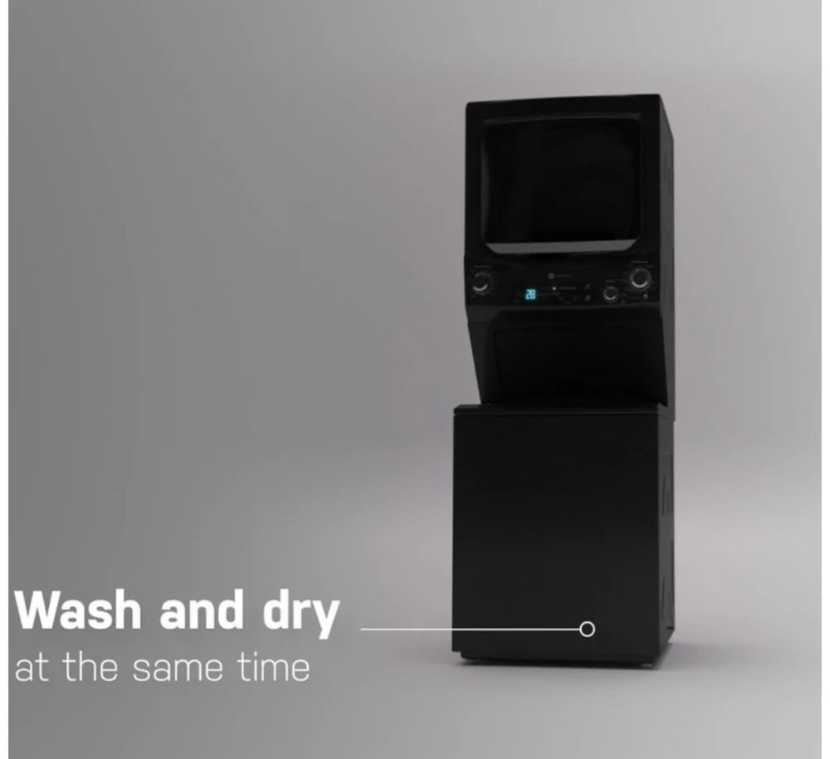 GE Laundry Center Electric Dryer 4.4 cu ft , Washer 5.9 cu ft Diamond Greg Colour GUD57EEMTDG