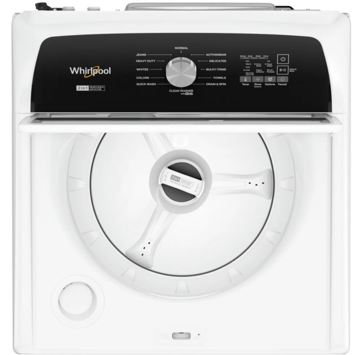 Whirlpool Top Load Washer and Dryer Set 2-in-1 Removable Agitator WTW5057LW/ YWED5050LW  - Image 3