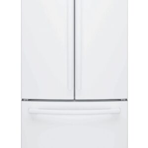 GE Counter Depth French Door Refrigerator 33" Width 18.6 cu ft Water Dispenser interior Ice Dispenser Freezer Located White GWE19JGLWW