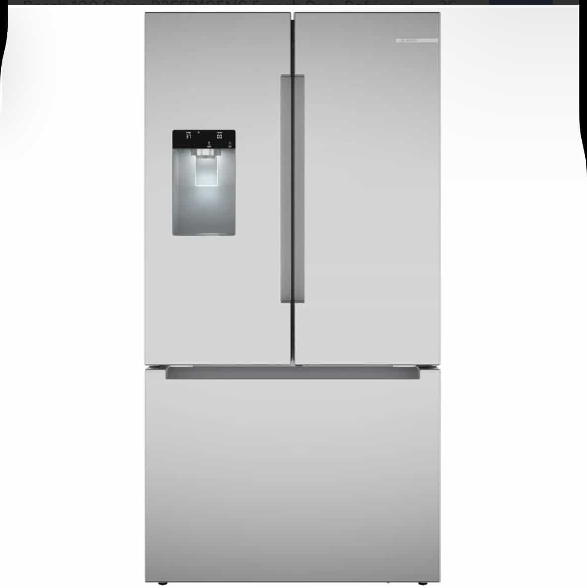 Bosch 100 Series French Door Refrigerator 36" Width 26 cu ft Water and Ice B36FD10ENS